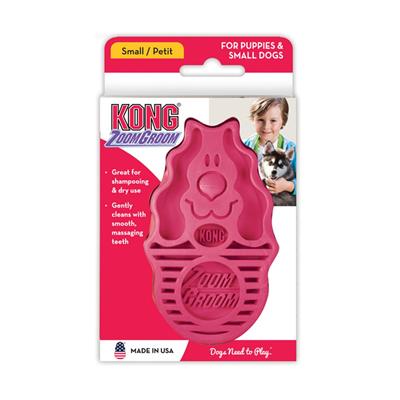 KONG ZoomGroom Raspberry - make it easier to get your dogs clean. While shampooing