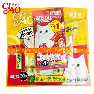 CIAO Chu ru Cat Food Lick Tuna with Scallops  (20 pieces per pack) (SC-129)