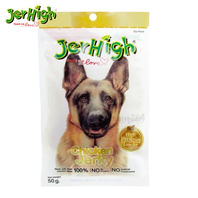 Jerhigh Chicken Jerky เจอร์ไฮ สติ๊ก สันในไก่อบแห้ง ขนมสำหรับสุนัข เพิ่มพลังงาน (50g)