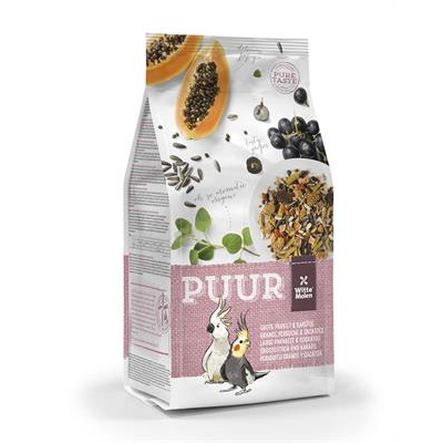 PUUR Large parakeet & cockatoo 38+ gourmet ingredients, Complete food, Digest care+Feather care (750g)