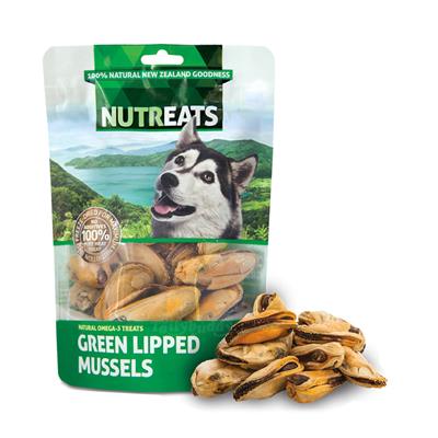 NUTREATS GREEN LIPPED MUSSELS นูทรีทส์ หอยแมลงภู่เขียว ขนมสุนัขพรีเมี่ยมเพื่อสุขภาพ ช่วยต้านการเกิดโรคข้ออักเสบ (50g)