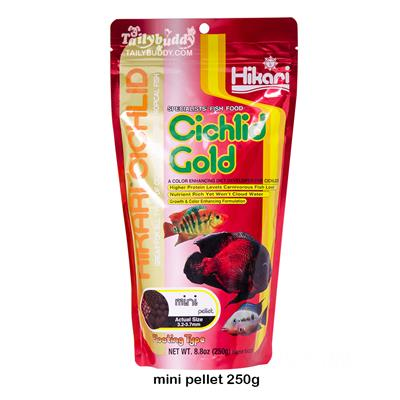 Hikari Cichlid Gold Floating, A Complete & Balanced Color Enhancing Daily Diet, Floating Type (57g, 250g)