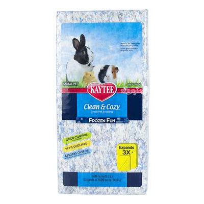 Kaytee Clean & Cozy Frozen Fun Pet Paper Bedding, Snow Color (500 CU Expands to 1500 CU)