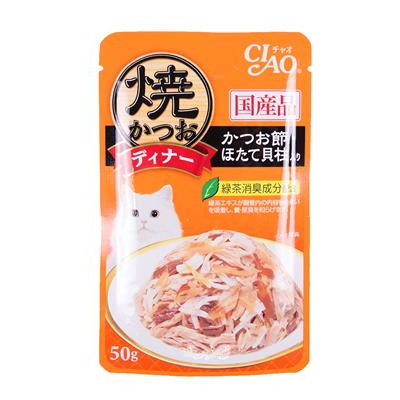 CIAO Pouch - Grilled Tina Flake in Jelly with Scallop & Sliced Bonito Flavor (50g) (IC-231)