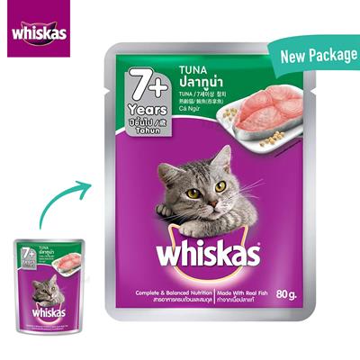 Whiskas Pouch Tuna - Tuna Fish Wet Cat Food Pouch from Whiskas for Adult 7+ Cats (80g.)