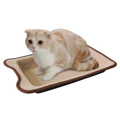Marukan Cat Square Scratching Tray Hemp (Light Brown)