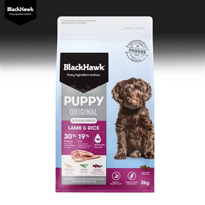 BlackHawk Puppy (Original) Lamb & Rice อาหารลูกสุนัข โฮลิสติก สูตรเนื้อแกะและข้าว เสริมภูมิต้านทาน บำรุงดวงตา ผิวหนัง และระบบประสาท