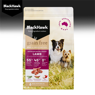 BlackHawk Dog Adult (Grain-Free) Lamb อาหารสุนัขโฮลิสติก สูตรเนื้อแกะ สำหรับสุนัขผิวแพ้ง่าย เสริมสร้างกล้ามเนื
