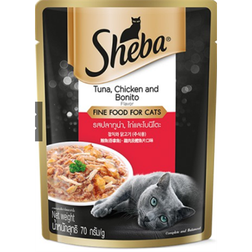 Sheba Tuna, chicken & Bonito Flake (70g)