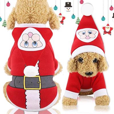 Merry X mas Dogs/Cats cloth, Red cloth, Santa hood