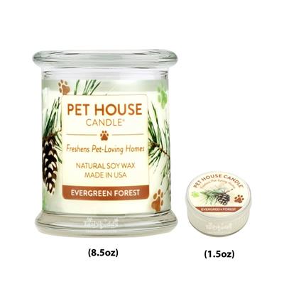 Pet House Candle (Evergreen Forest) Natural Soy Wax, eliminate pet odors