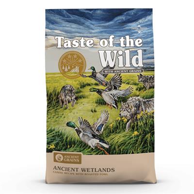 Taste of the Wild Ancient Wetlands Canine Recipe Roasted quail, roasted duck and s Smoked Turkey