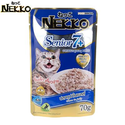 Nekko Senior7+ cat food - Tuna in jelly (70g)