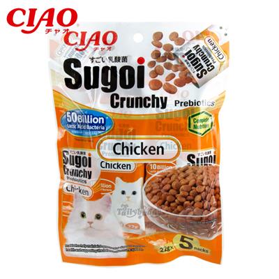 CIAO Sugoi เชาว์ สุโก้ย ครันชี่ อาหารแมว แบบเม็ด รสไก่ พลัส พรีไบโอติกส์ (110g. ,1.14kg.)