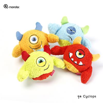 Q-monster Cyclops - squeaky monster ball dog toys made from natural latex, coat with fabric