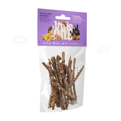 Little One กิ่งไม้เคลือบดอกไม้และหญ้านานาชนิด หอม อร่อย มีประโยชน์ (35g)