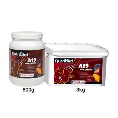 Nutribird A19 H.E. High Energy for parrots & other large birds  (800g, 3Kg.)