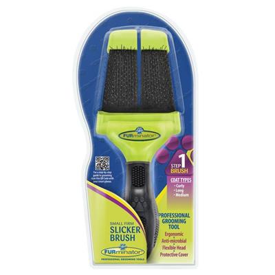 FURminator Firm Slicker Brush แปรงทำความสะอาดขน สำหรับสุนัขขนหยิก ขนปานกลาง-ยาว (Size S , L)