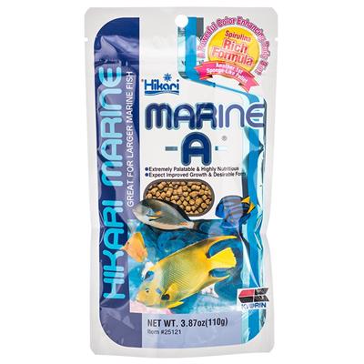 Hikari Marine A, Daily Diet For Larger Marine Fish, Spirulina Rich Formula (110g.)