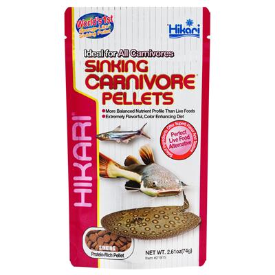 Hikari Tropical SINKING CARNIVORE PELLETS, Ideal for All Carnivores (74g.)