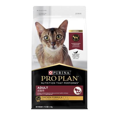 โปรแพลน PRO PLAN ADULT Chicken & Rice อาหารแมวโตทุกพันธุ์ แบบเม็ด (1.5kg.)