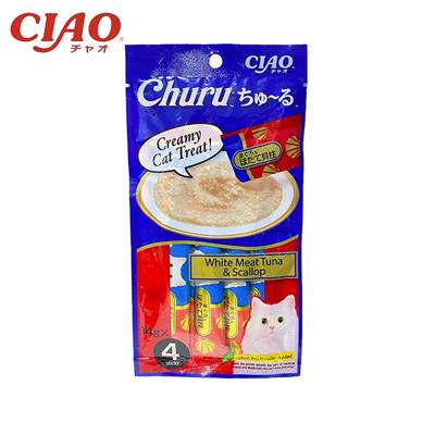 CIAO Chu ru Cat Food Lick White Meat Tuna & Scallop (4 pieces/pack) (SC-77)