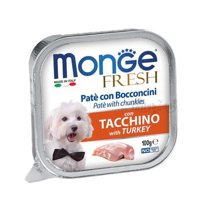 Monge brand dogfood-pate and chunkies with turkey