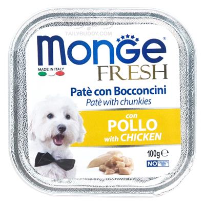 Monge brand dogfood-pate and chunkies with chicken