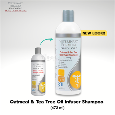 Veterinary Formula Clinic Care - Oatmeal & Tea Tree Oil แชมพูสัตวแพทย์สำหรับผิวแห้งแพ้ง่าย (473ml.)