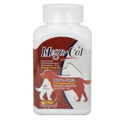 Mega-Cal อาหารเสริมแร่ธาตุบำรุงกระดูก แคลเซียม ฟอสฟอรัส และวิตามิน ดี3 (60 เม็ด)