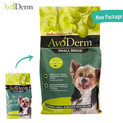 AvoDerm Small Breed Adult  อาหารสุนัขโต สายพันธุ์เล็ก ชนิดเม็ด สูตรไก่และข้าวกล้อง