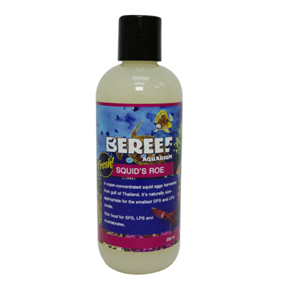 BEREEF SQUID S ROE บีรีฟ ไข่ปลาหมึก อาหารเสริมตู้ปลาชั้นยอด + ช่วยเร่งสีปะการัง (250ml.)