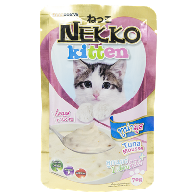 NEKKO KITTEN อาหารเปียกลูกแมว 1 เดือนขึ้นไป รสทูน่ามูส (70g.) (NP18)