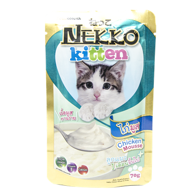 NEKKO KITTEN อาหารเปียกลูกแมว 1 เดือนขึ้นไป รสไก่มูส (70g.)