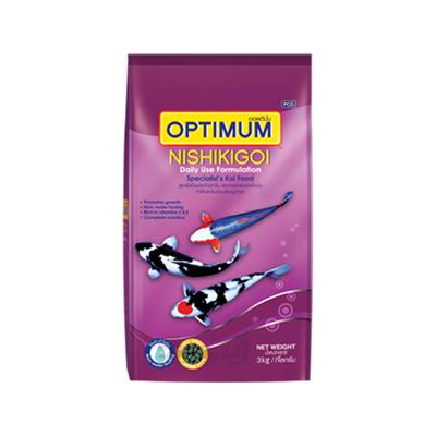 OPTIMUM NISHIKIGOI ออพติมั่ม อาหารปลาคาร์ฟ สูตรใช้เป็นประจำทุกวัน สำหรับปลาคาร์ฟ (แบบลอย) (3kg,7kg)