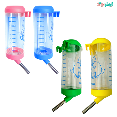 ขวดน้ำสัตว์เลี้ยง แบบเกี่ยวกรง สำหรับกระต่าย คละสี (500ml)