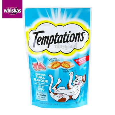 Whiskas Temptations Cat Treat Tempting TUNA flavor (75g.)