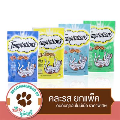 วิสกัส เทมเทซันส์ ขนมแมว คละ 4 รส ยกแพ็ค (75g.x 4 ซอง)