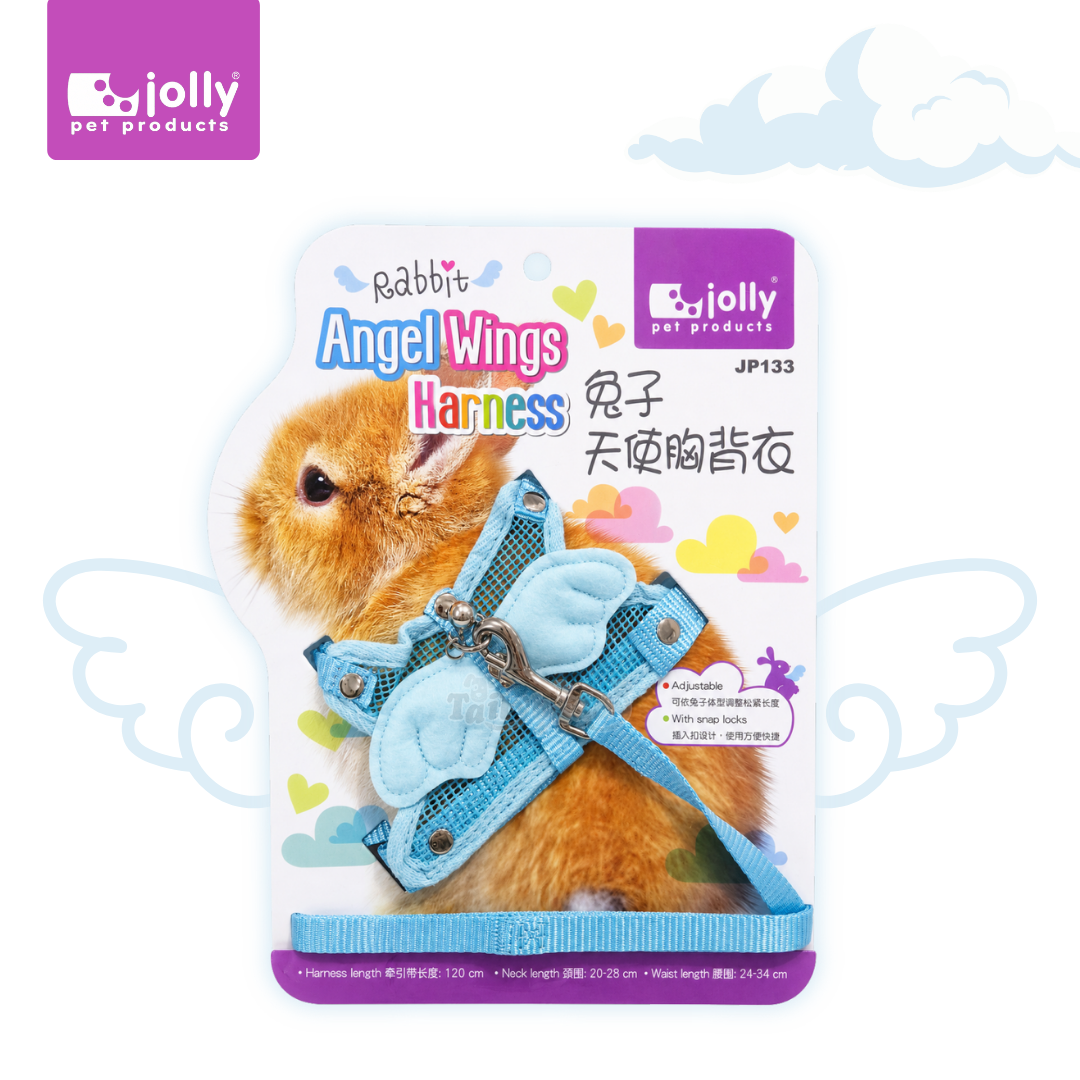 Jolly Angel Wings สายจูงปีกนางฟ้า สำหรับกระต่าย ปรับสายได้ (สีฟ้า) (JP133)