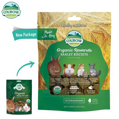 Oxbow Organic barley Biscuits for Rabbits, Guinea Pigs, Hamsters and other small pet