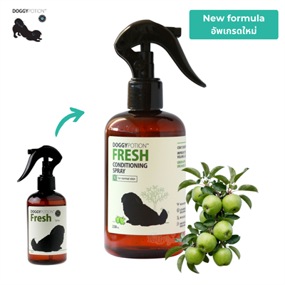 (สูตรใหม่) Doggy Potion สเปรย์กำจัดกลิ่นและบำรุงขนสุนัข สูตร Fresh กลิ่นหอมสดชื่น (250ml)