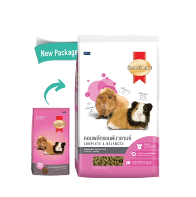 SmartHeart Rodent สมาร์ทฮาร์ท อาหารสัตว์ฟันแทะ (สูตร คอมพลีทแอนด์บาลานซ์) (1kg , 3kg)