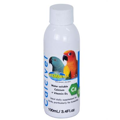 Vetafarm Calcivet Bird Vitamin, Water soluble Calcium + Vitamin D3 for  breeding (100ml)