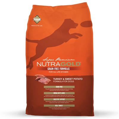 Nutra Gold grain free สูตรไก่งวงและมันหวาน (2.25 kg , 13.50 kg)