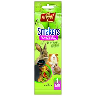 VITAPOL SMAKERS Weekend Style ขนมสำหรับกระต่าย หนู และสัตว์ฟันแทะอื่นๆ รสแอปเปิ้ล (45g)