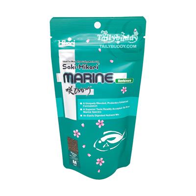 Saki-Hikari Marine Herbivore อาหารปลาทะเล ฮิคาริ สำหรับปลาทะเล กินพืช เม็ดจม ขนาดกลาง size M (90g)