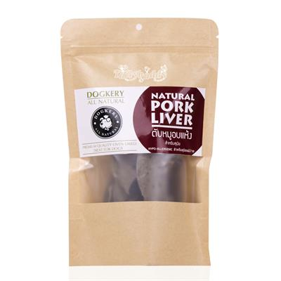 DOGKERY Natural Dry, Pork Liver Bake ตับหมูอบแห้ง (60g)