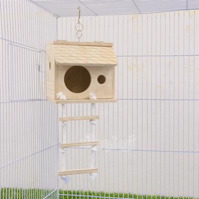 House for birds, sugar gliders, squirrel, hang with cage, roof can open 1 side ( 5.5" x 5" x 5")