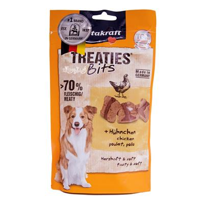 (EXP:31/01/2024) Vitakraft Treaties Bits ขนมสุนัข สูตรไก่ เนื้อนุ่ม สอดไส้ หอมอร่อยด้วยปริมาณเนื้อ >70% (120g)