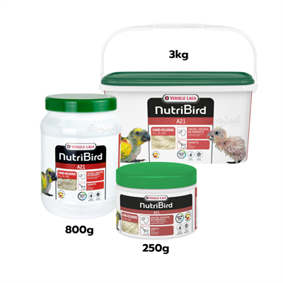NutriBird A21 อาหารลูกป้อน สำหรับลูกนกทุกสายพันธุ์  (800g, 3kg )